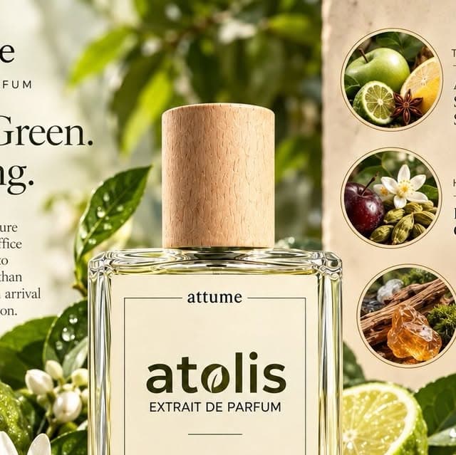 atolis — fresh, green, uplifting. The notes, laid out.